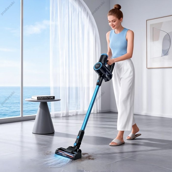Ручний бездротовий пилосос вертикальний Hoco HJD78A handheld telescopic vacuum cleaner Blue
