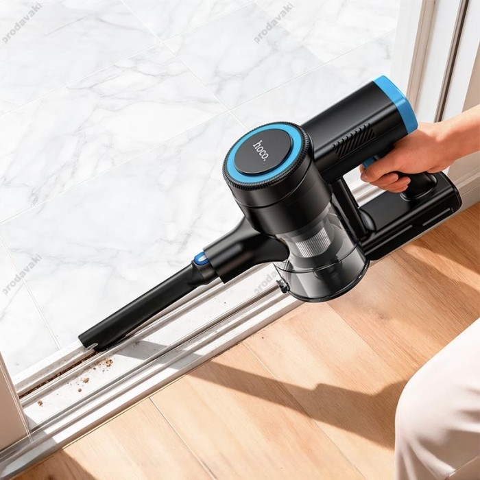 Ручний бездротовий пилосос вертикальний Hoco HJD78A handheld telescopic vacuum cleaner Blue