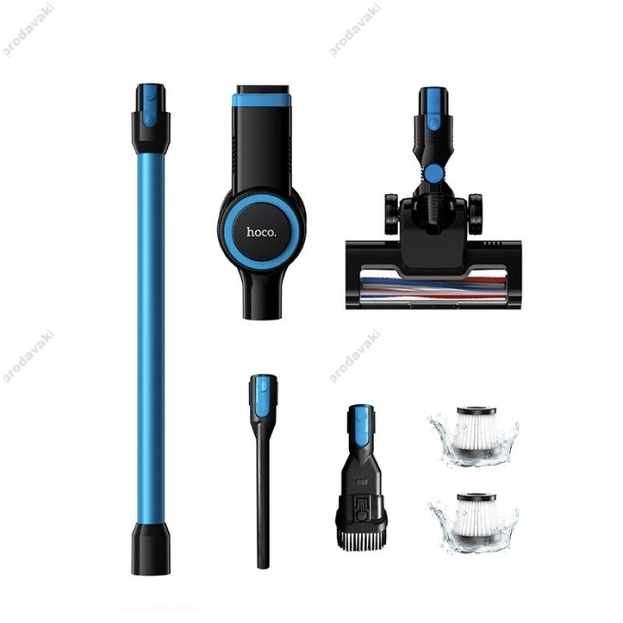 Ручний бездротовий пилосос вертикальний Hoco HJD78A handheld telescopic vacuum cleaner Blue