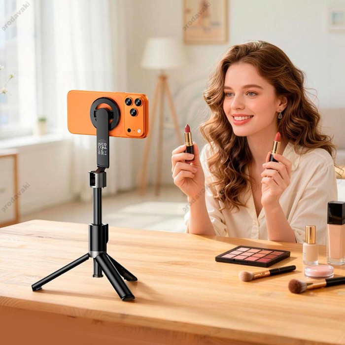Монопод-трипод HOCO K35 Magnifico magnetic live broadcast holder 0.9m Black