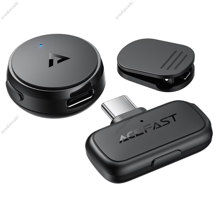 Бездротовий мікрофон ACEFAST R7 wireless lavalier microphone Type-C 1 мікрофон Black