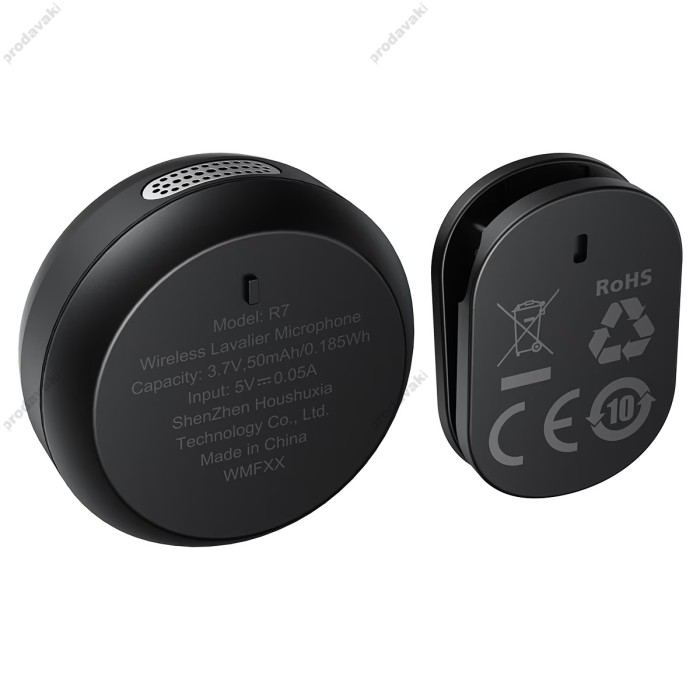 Бездротовий мікрофон ACEFAST R7 wireless lavalier microphone Type-C 1 мікрофон Black