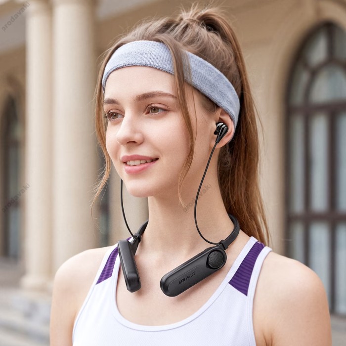 Бездротові Bluetooth навушники ACEFAST N11 neck-hanging wireless earphones IPX4 BT 6.0 Black