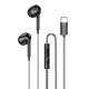 Дротові навушники HOCO DM46 Cool joy digital wire control earphones with microphone Type-C Black