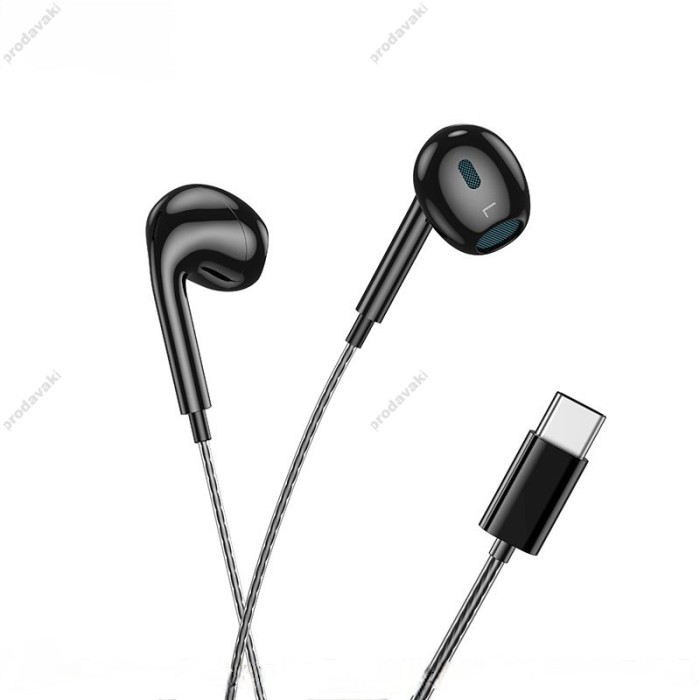 Дротові навушники HOCO DM46 Cool joy digital wire control earphones with microphone Type-C Black