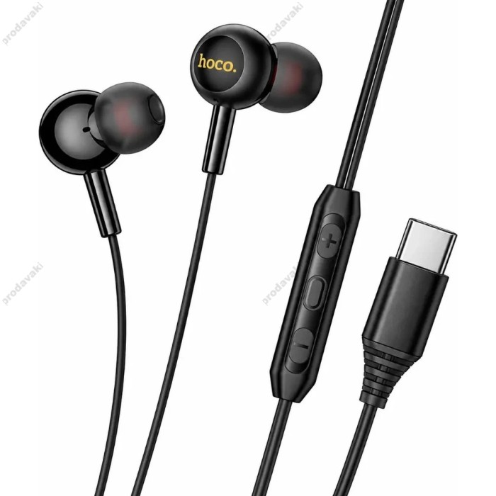 Дротові навушники HOCO M120 Gratified wire control digital earphones with microphone Type-C Black