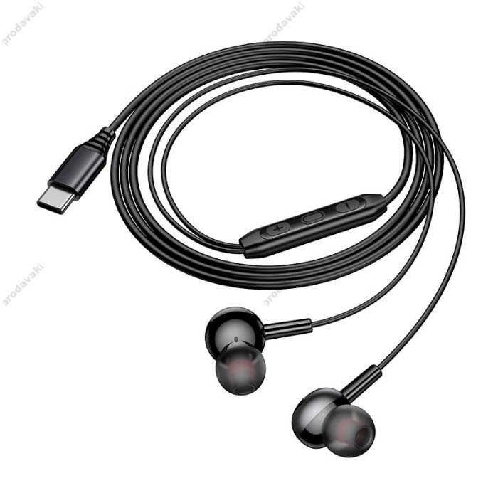 Дротові навушники HOCO M120 Gratified wire control digital earphones with microphone Type-C Black