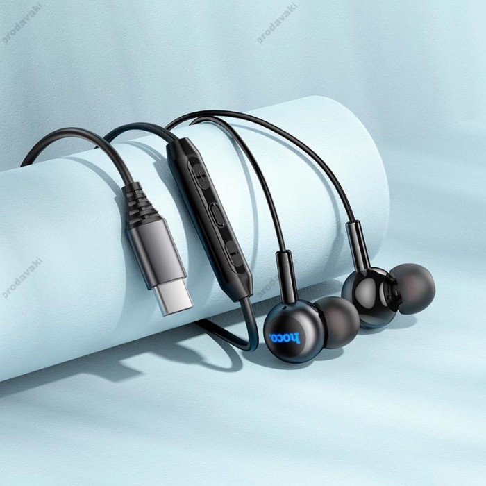Дротові навушники HOCO M120 Gratified wire control digital earphones with microphone Type-C Black