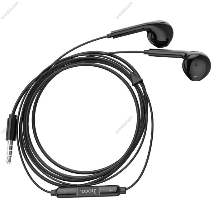 Дротові навушники HOCO M101 Crystal joy wire-controlled earphones mic 3.5mm Black