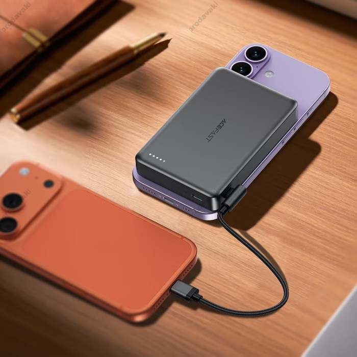 Повербанк портативний акумулятор Power bank ACEFAST M36 magnetic fast charging 22.5W 10000 mAh Grey