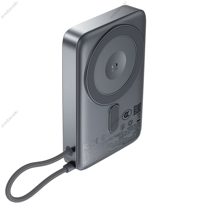 Повербанк портативний акумулятор Power bank ACEFAST M40 magnetic fast charging with holder and cable 22.5W 10000 mAh Grey