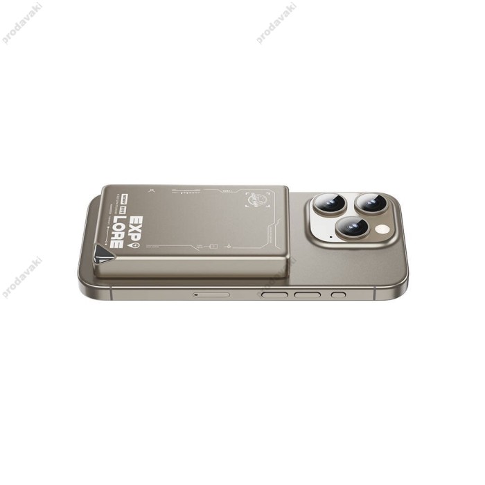 Повербанк портативний акумулятор Power Bank Wiwu Wi-P020 Magnetic Ultra-Thin Series 22.5W 10000 mAh Titanium Gold