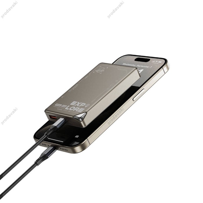 Повербанк портативний акумулятор Power Bank Wiwu Wi-P020 Magnetic Ultra-Thin Series 22.5W 10000 mAh Titanium Gold