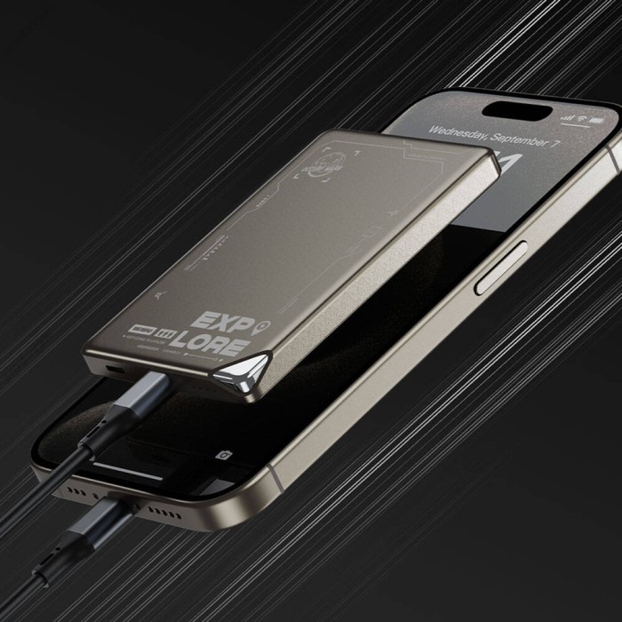 Повербанк портативний акумулятор Power Bank Wiwu Wi-P020 Magnetic Ultra-Thin Series 22.5W 10000 mAh Titanium Gold