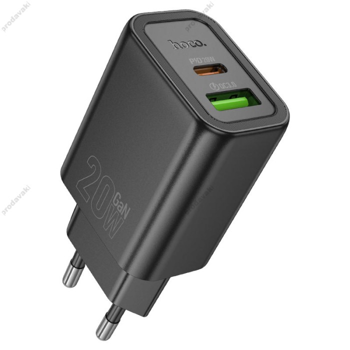 Мережевий зарядний пристрій Hoco N61 Gentle charger 20W Black