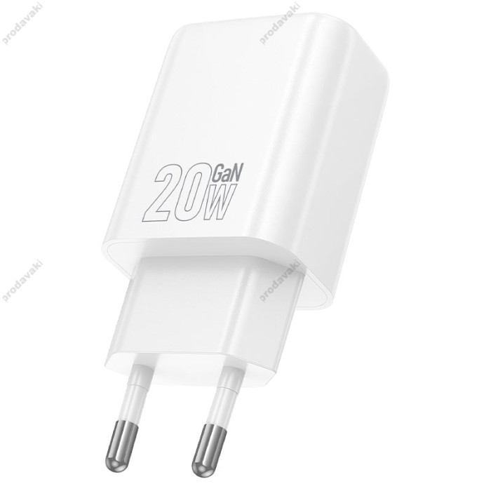 Мережевий зарядний пристрій Hoco N61 Gentle charger Type-C cable 20W White