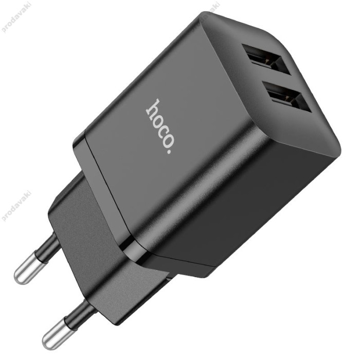 Мережевий зарядний пристрій Hoco N25 Maker dual port charger Type-C cable 10.5W Black