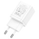Мережевий зарядний пристрій Hoco N25 Maker dual port charger Lightning cable 10.5W White
