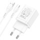 Мережевий зарядний пристрій Hoco N25 Maker dual port charger Type-C cable 10.5W White