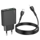 Мережевий зарядний пристрій HOCO N38 Delgado dual port charger Lightning cable 20W Black