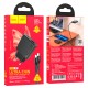 Мережевий зарядний пристрій HOCO N38 Delgado dual port charger Lightning cable 20W Black