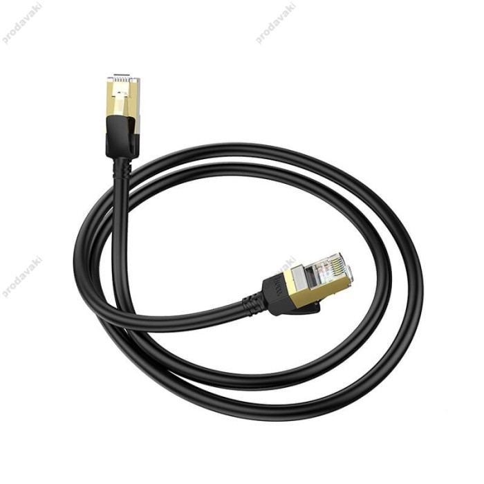Інтернет кабель (Патч-корд) HOCO US02 Level pure copper gigabit ethernet cable 1Gbps 1m Black