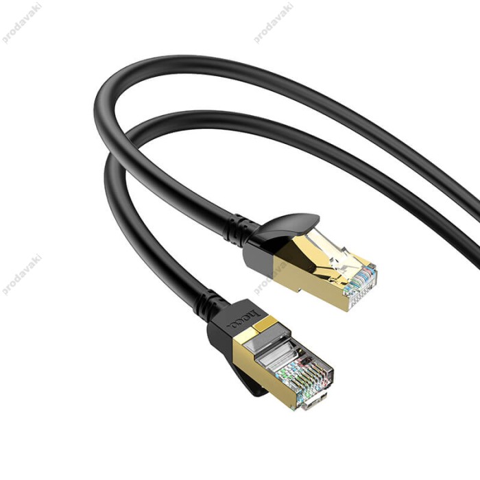 Інтернет кабель (Патч-корд) HOCO US02 Level pure copper gigabit ethernet cable 1Gbps 3m Black