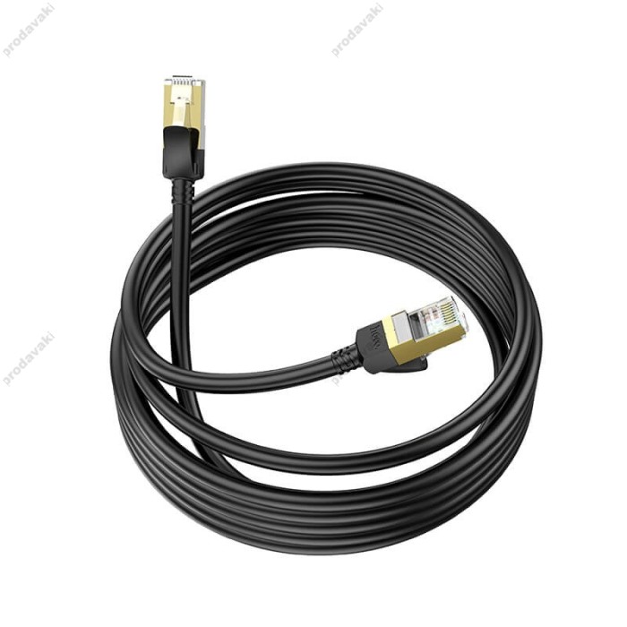 Інтернет кабель (Патч-корд) HOCO US02 Level pure copper gigabit ethernet cable 1Gbps 3m Black