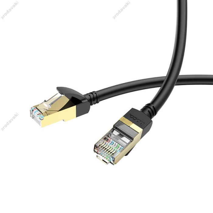 Інтернет кабель (Патч-корд) HOCO US02 Level pure copper gigabit ethernet cable 1Gbps 3m Black