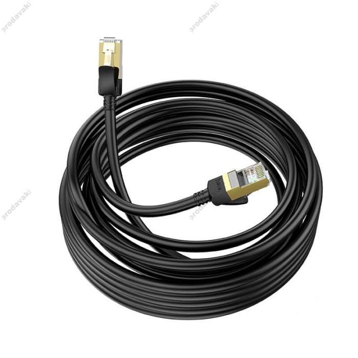 Інтернет кабель (Патч-корд) HOCO US02 Level pure copper gigabit ethernet cable 1Gbps 5m Black