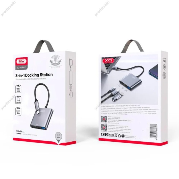 USB-Хаб HOCO HB50 Wow multi-function converter 5в1 HDMI+PD+3xUSB 3.0 Gtey