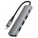 USB-Хаб ACEFAST J16 docking station Multifunction Adapter 5в1 Type-C to HDMI+3xUSB 3.0+PD Grey