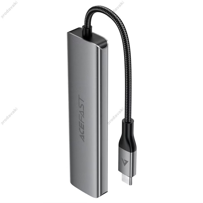 USB-Хаб ACEFAST J18 docking station Multifunction Adapter 6в1 Type-C to HDMI+2xUSB 3.0+SD+TF+USB-C Grey