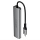 USB-Хаб ACEFAST J18 docking station Multifunction Adapter 6в1 Type-C to HDMI+2xUSB 3.0+SD+TF+USB-C Grey