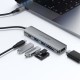 USB-Хаб ACEFAST J18 docking station Multifunction Adapter 6в1 Type-C to HDMI+2xUSB 3.0+SD+TF+USB-C Grey