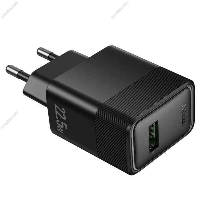 Мережевий зарядний пристрій HOCO CS111A Lounge single-port multi-protocol charge Type-C cable 22.5W Black