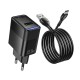 Мережевий зарядний пристрій HOCO CS111A Lounge single-port multi-protocol charge Type-C cable 22.5W Black