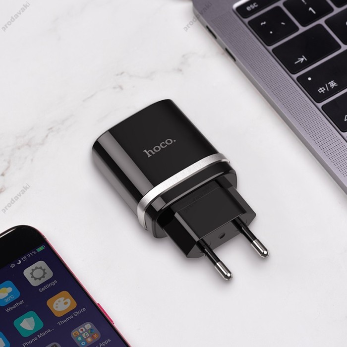 Мережевий зарядний пристрій HOCO C12Q Smart QC3.0 18W Black