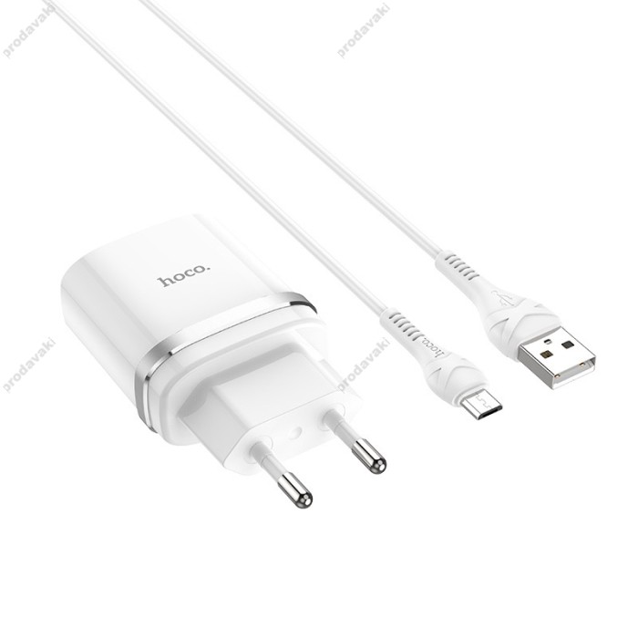 Мережевий зарядний пристрій HOCO C12Q Smart QC3.0 Micro USB cable 18W White