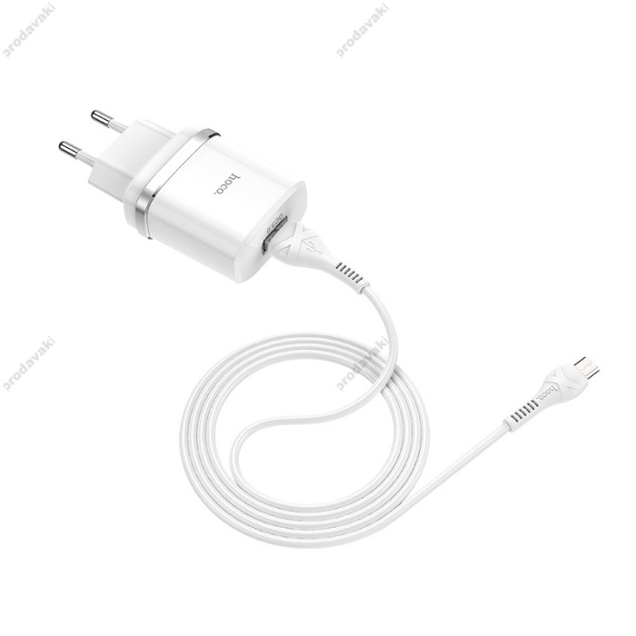 Мережевий зарядний пристрій HOCO C12Q Smart QC3.0 Micro USB cable 18W White