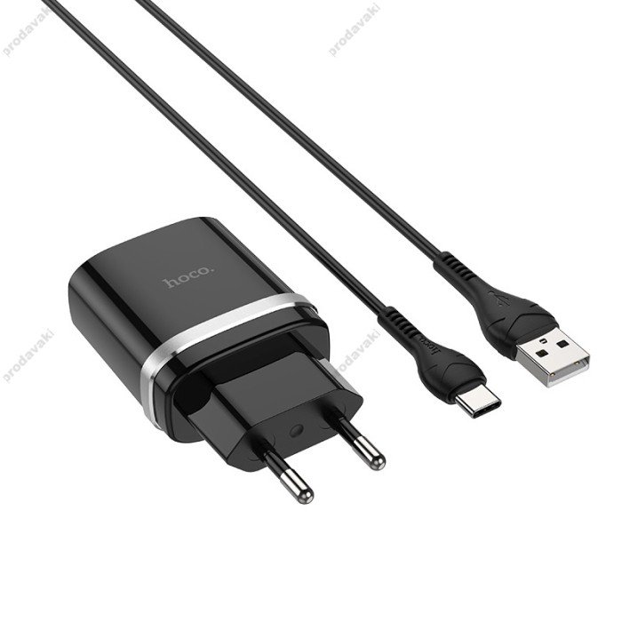 Мережевий зарядний пристрій HOCO C12Q Smart QC3.0 Type-C cable 18W Black