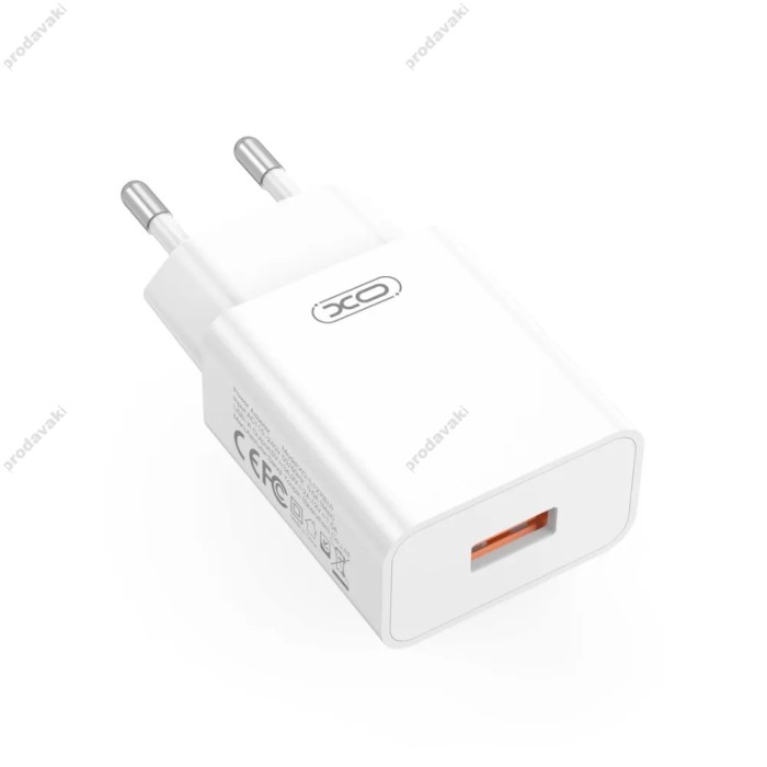 Мережевий зарядний пристрій XO L127 Fast Charging Charger Type-C cable 18W White