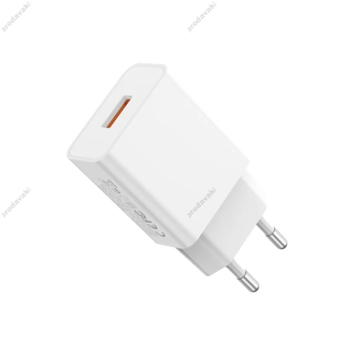 Мережевий зарядний пристрій XO L127 Fast Charging Charger Type-C cable 18W White