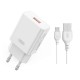 Мережевий зарядний пристрій XO L127 Fast Charging Charger Micro cable 18W White