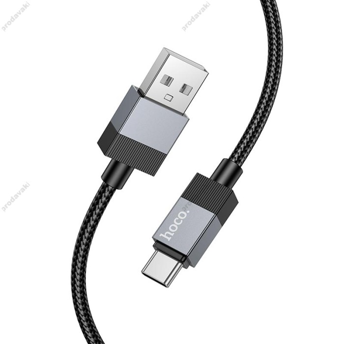 Кабель HOCO X110 Honorific charging data cable USB to Type-C 3A 1m Black
