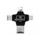 Кардрідер Earldom ET-OT20 2в1 SD/TF USB/Type-C/Lightning card reader Black