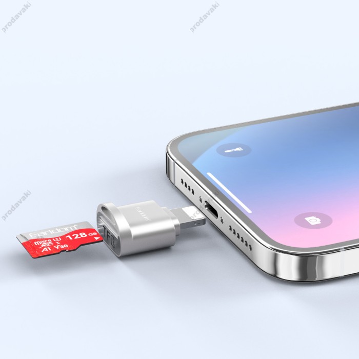 Кардрідер Earldom ET-OT94L 2в1 SD/TF Lightning card reader Silver