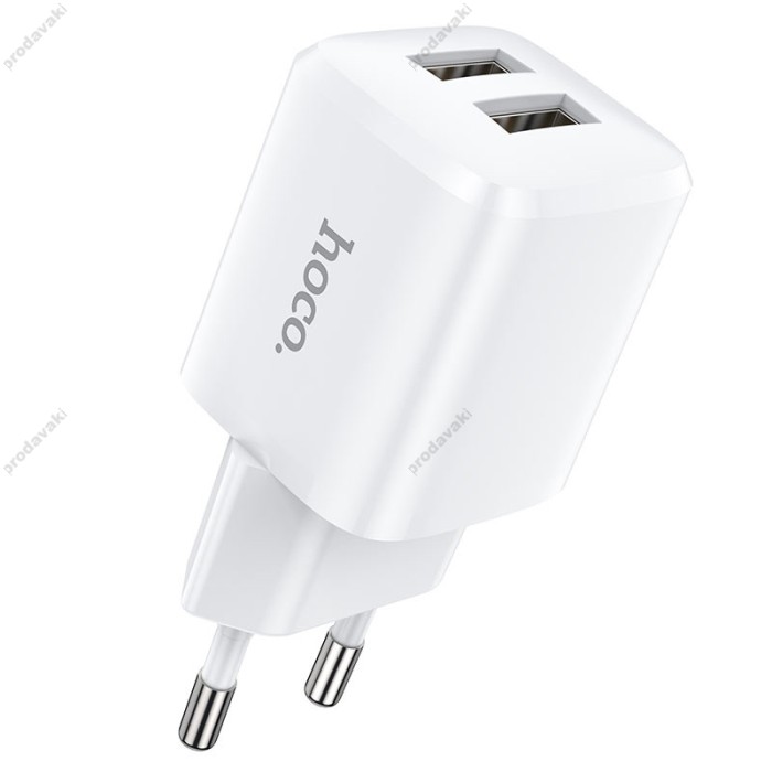 Мережевий зарядний пристрій HOCO N8 Briar dual port charger Type-C cable 12W White