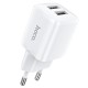 Мережевий зарядний пристрій HOCO N8 Briar dual port charger Type-C cable 12W White