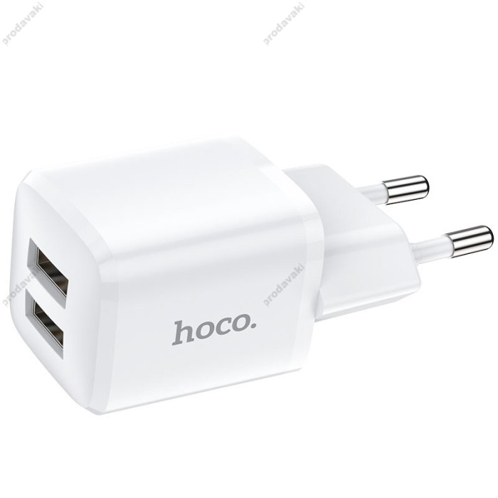 Мережевий зарядний пристрій HOCO N8 Briar dual port charger Type-C cable 12W White